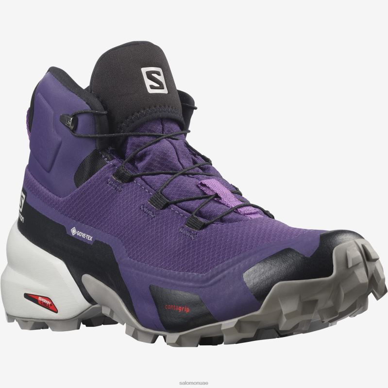 8DLD21513 Salomon المحجر الأسود الفيلق الأزرق حذاء المشي لمسافات طويلة للسيدات X Ultra 4 Mid Gore-Tex Quarry-Black-Legion Blue
