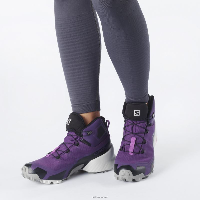8DLD21513 Salomon المحجر الأسود الفيلق الأزرق حذاء المشي لمسافات طويلة للسيدات X Ultra 4 Mid Gore-Tex Quarry-Black-Legion Blue