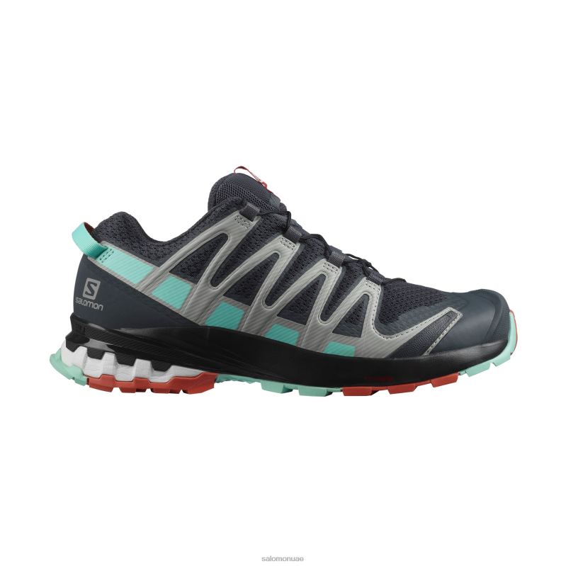 8DLD23482 Salomon زن الأزرق-wht-go حذاء المشي لمسافات طويلة XA Pro 3D V8 Gore-tex W زن أزرق-WHT-GO